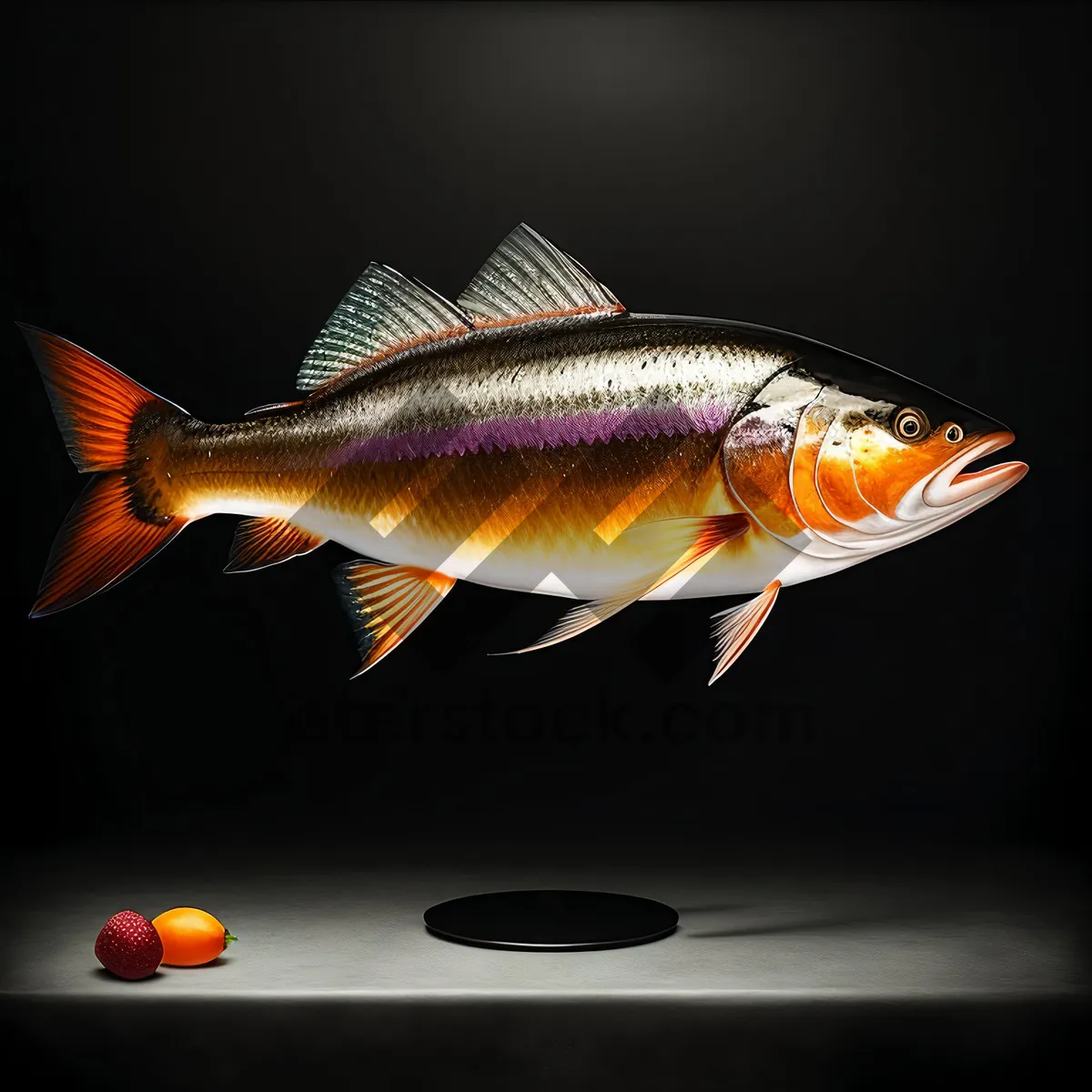 Picture of Swimming Goldfish in Aquarium