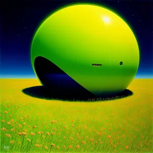 Vibrant Sky with Balloon Over Sunny Landscape