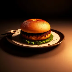 Delicious Gourmet Cheeseburger on Sesame Bun