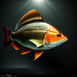 Tropical Goldfish Swimming in Aquarium