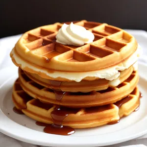 Decadent Chocolate Pancakes with Syrup and Cream