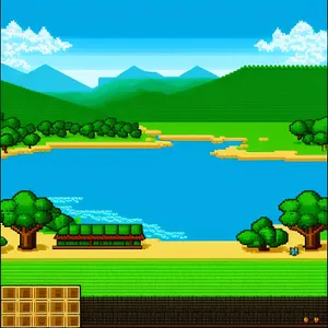 Colorful Rural Landscape under Clear Blue Sky