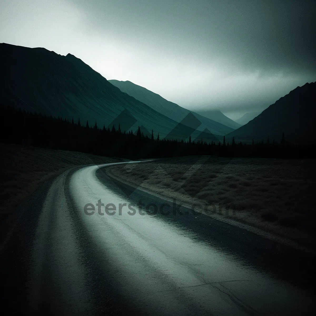 Picture of Scenic Mountain Drive on Empty Freeway