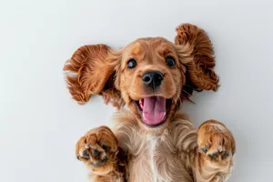 Cute Cocker Spaniel Puppy Portrait Studio Image