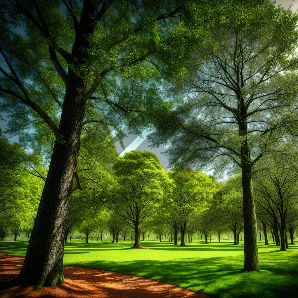 Picture of Lush Woodland Path in Summer's Canopy