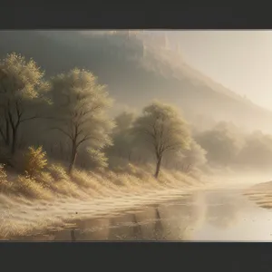 Golden Horizons: Serene Countryside Sunset Over Open Fields