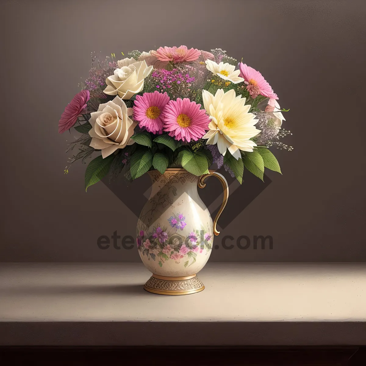 Picture of Pink Floral Vase Arrangement for Wedding Decoration