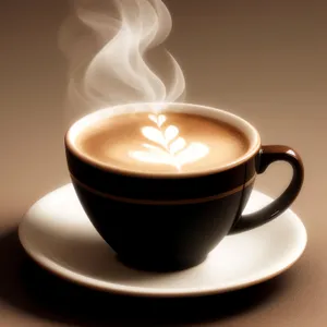 Morning Brew: Freshly Poured Cup of Aromatic Coffee on Table