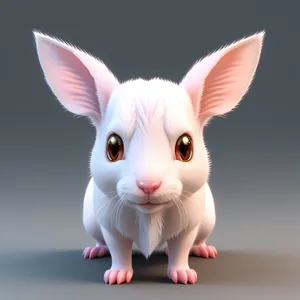Cute pink bunny with floppy ears