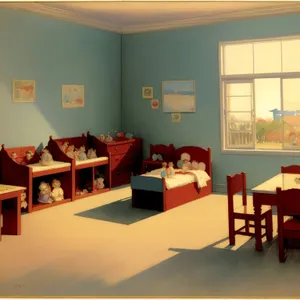 Modern Classroom Interior with Stylish Furniture