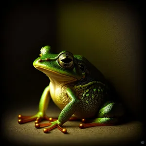 Vibrant-eyed Tree Frog Perched on Leaf