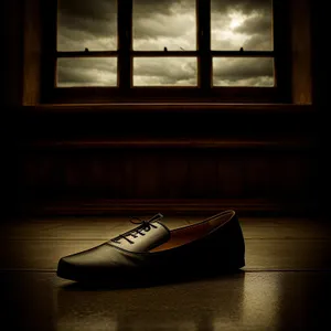 Classic Leather Loafer Shoes on Windowsill