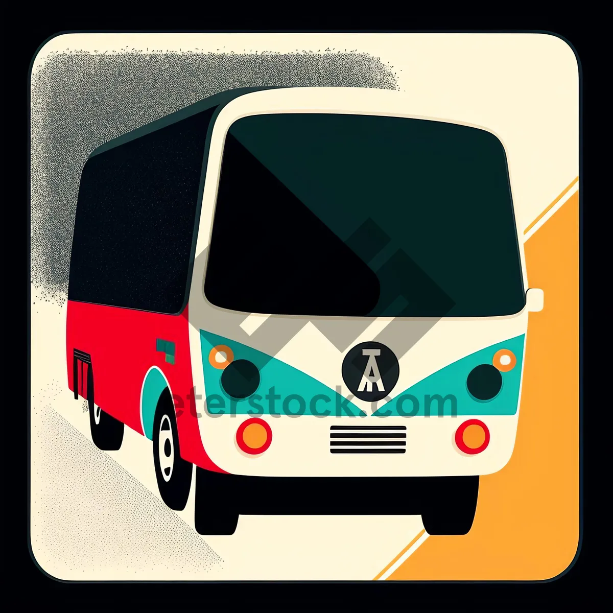 Picture of Modern Bus Icon: Shiny Symbol of Transportation Technology.