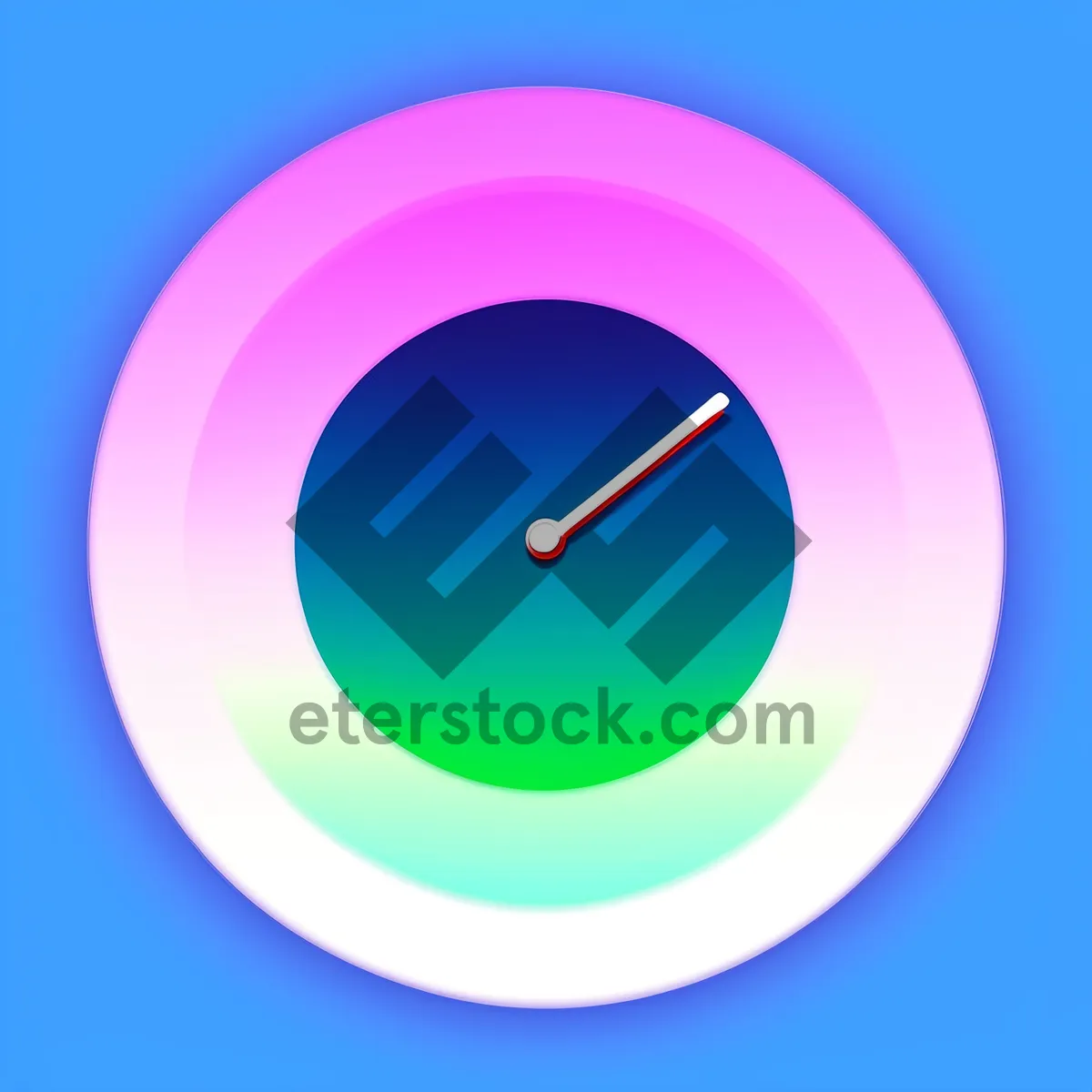 Picture of Glossy Round Metal Clock Icon