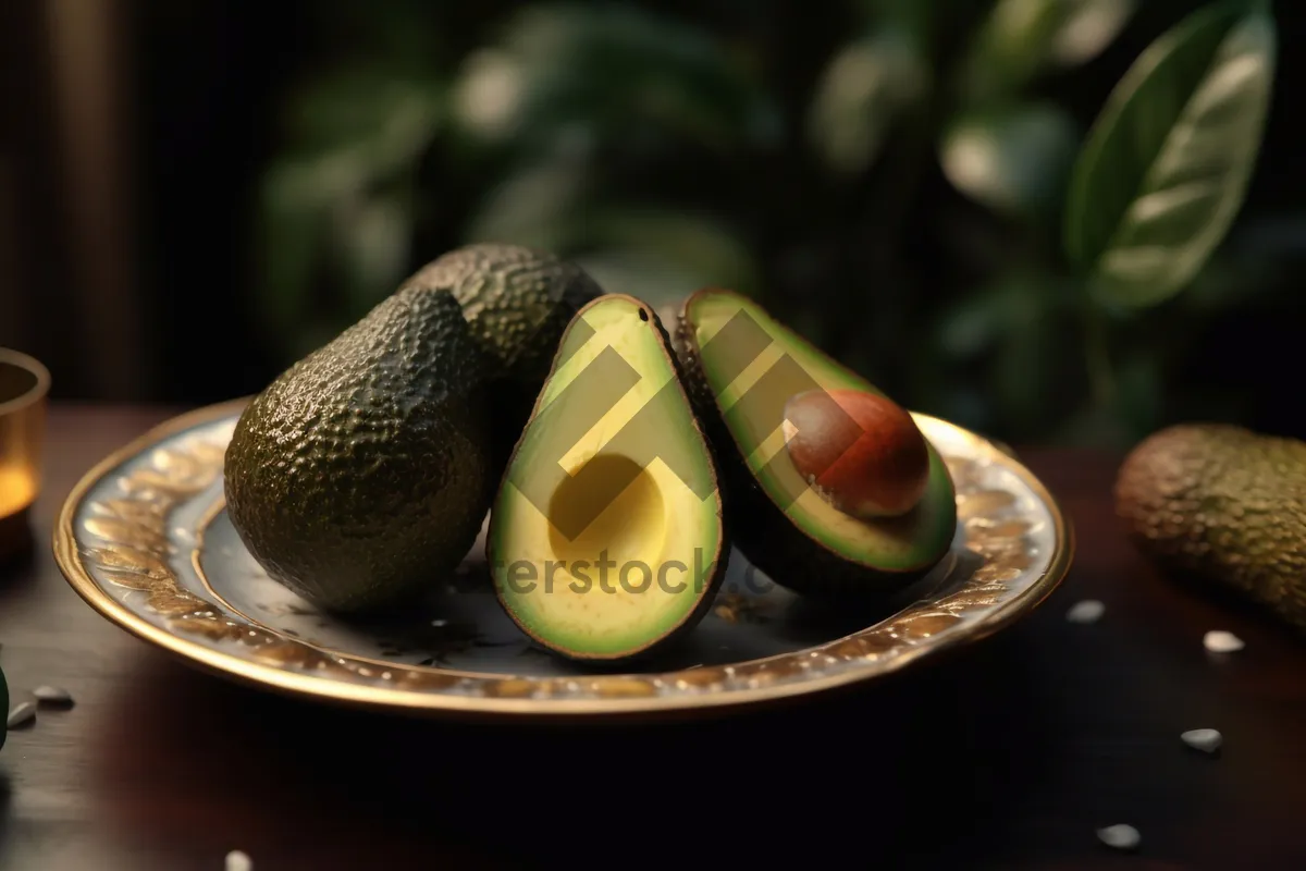 Picture of Fresh Avocado: Healthy Diet Fruit Image.