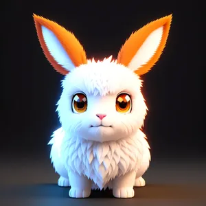 Fluffy Bunny, Cute Domestic Pet with Adorable Eyes