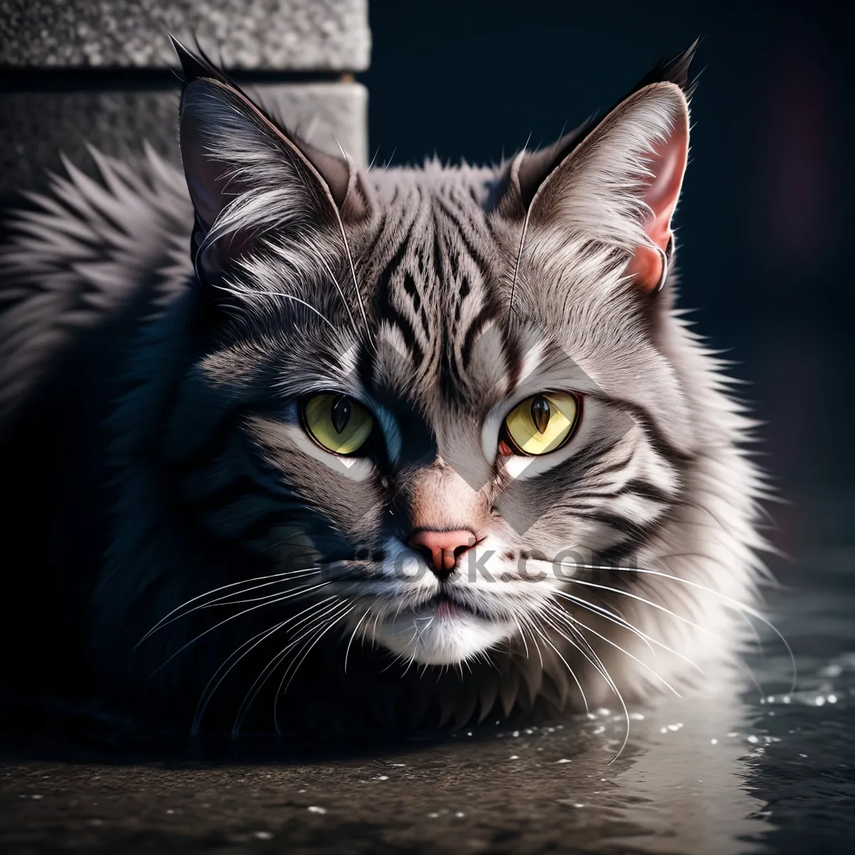 Picture of Striped Gray Tabby Kitten with Curious Eyes