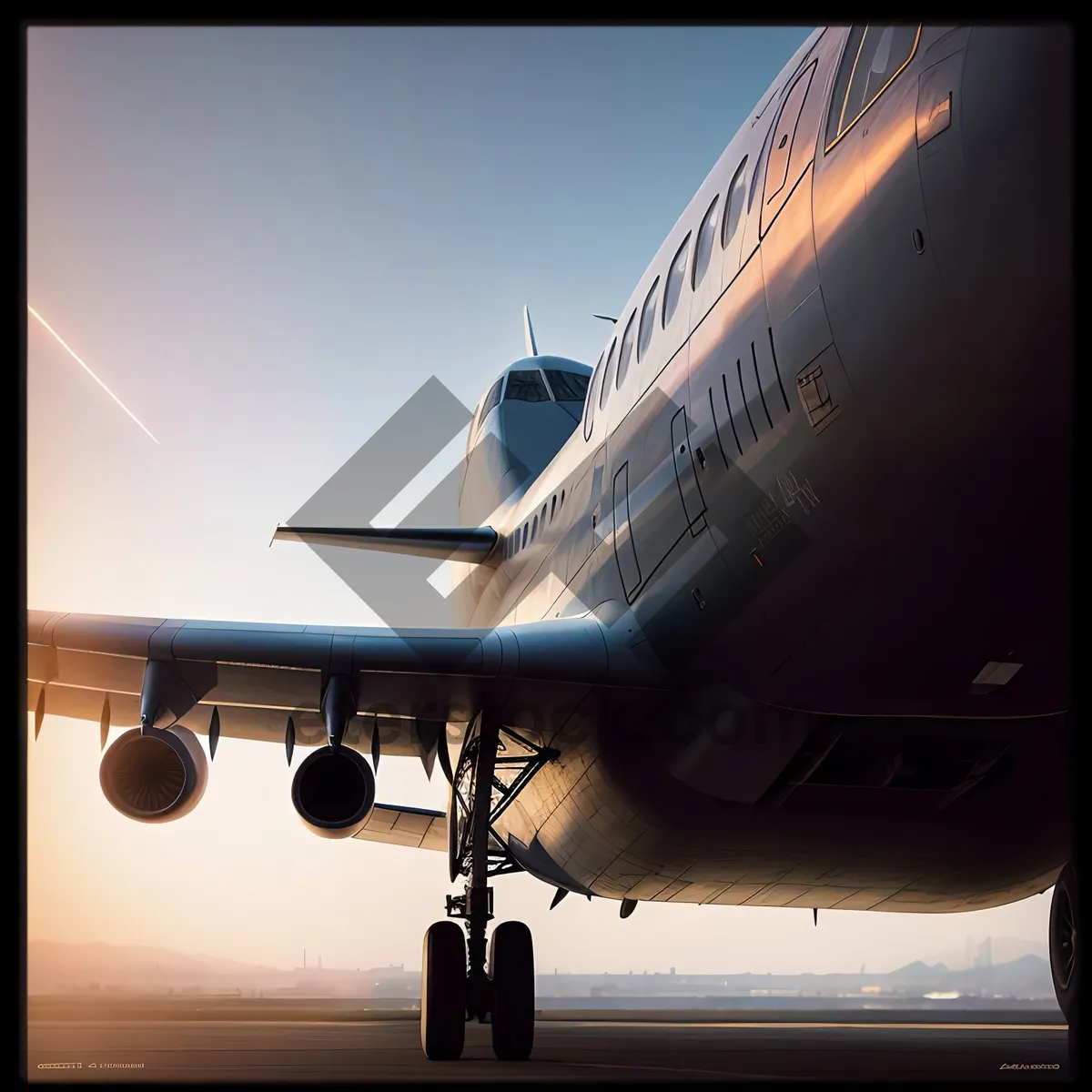 Picture of High-Flying Business Jet in Clear Blue Sky