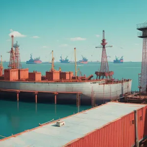 Shipping Vessel at Port: Cargo Ship Docked