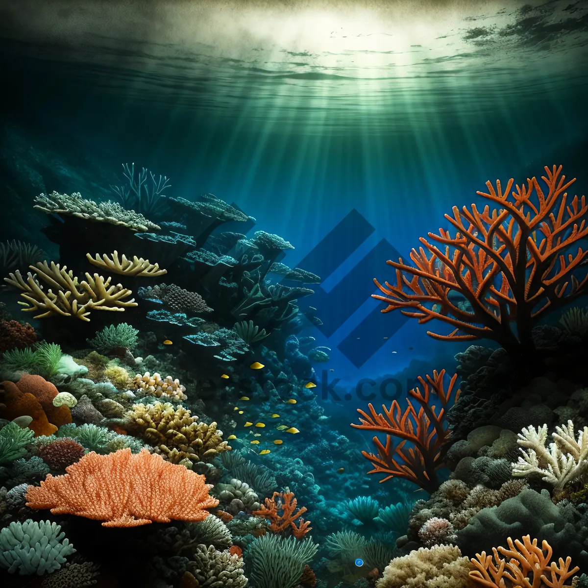 Picture of Colorful Coral Reef Exploration Below Sunlit Waters