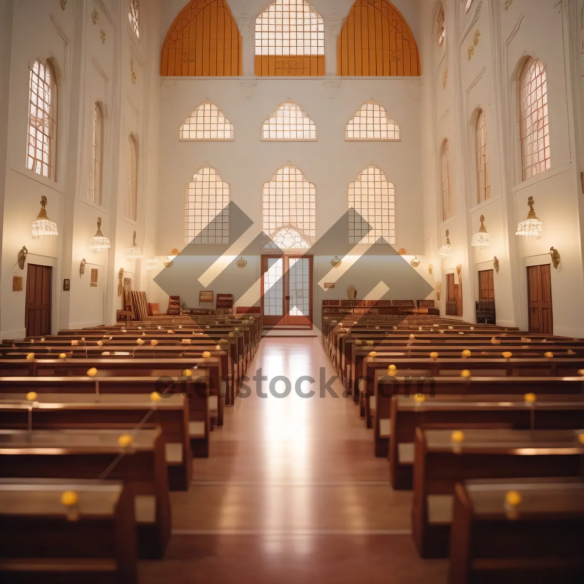 Picture of Historic Cathedral Interior with Ornate Altar