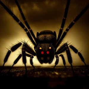 Barn Spider Close-Up: Majestic Arthropod with Mosquito Prey