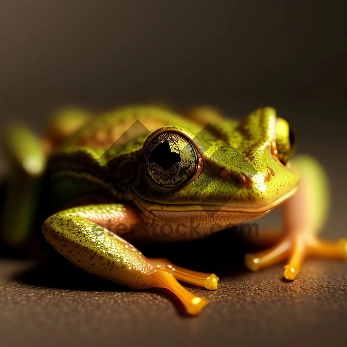 Picture of Bulging-eyed Tree Frog Peeking with Vibrant Colors