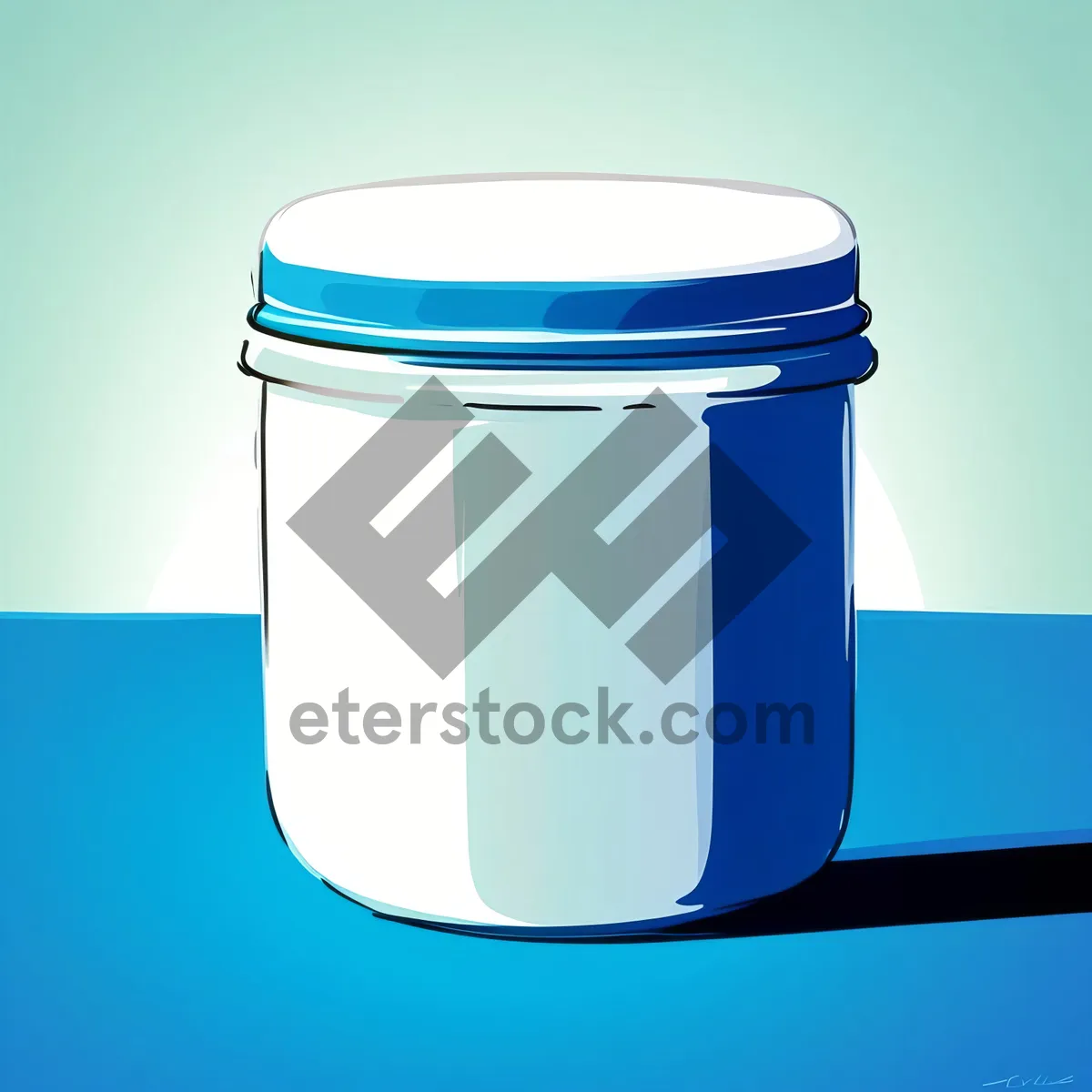 Picture of Empty Plastic Jar with Lid for Beverages