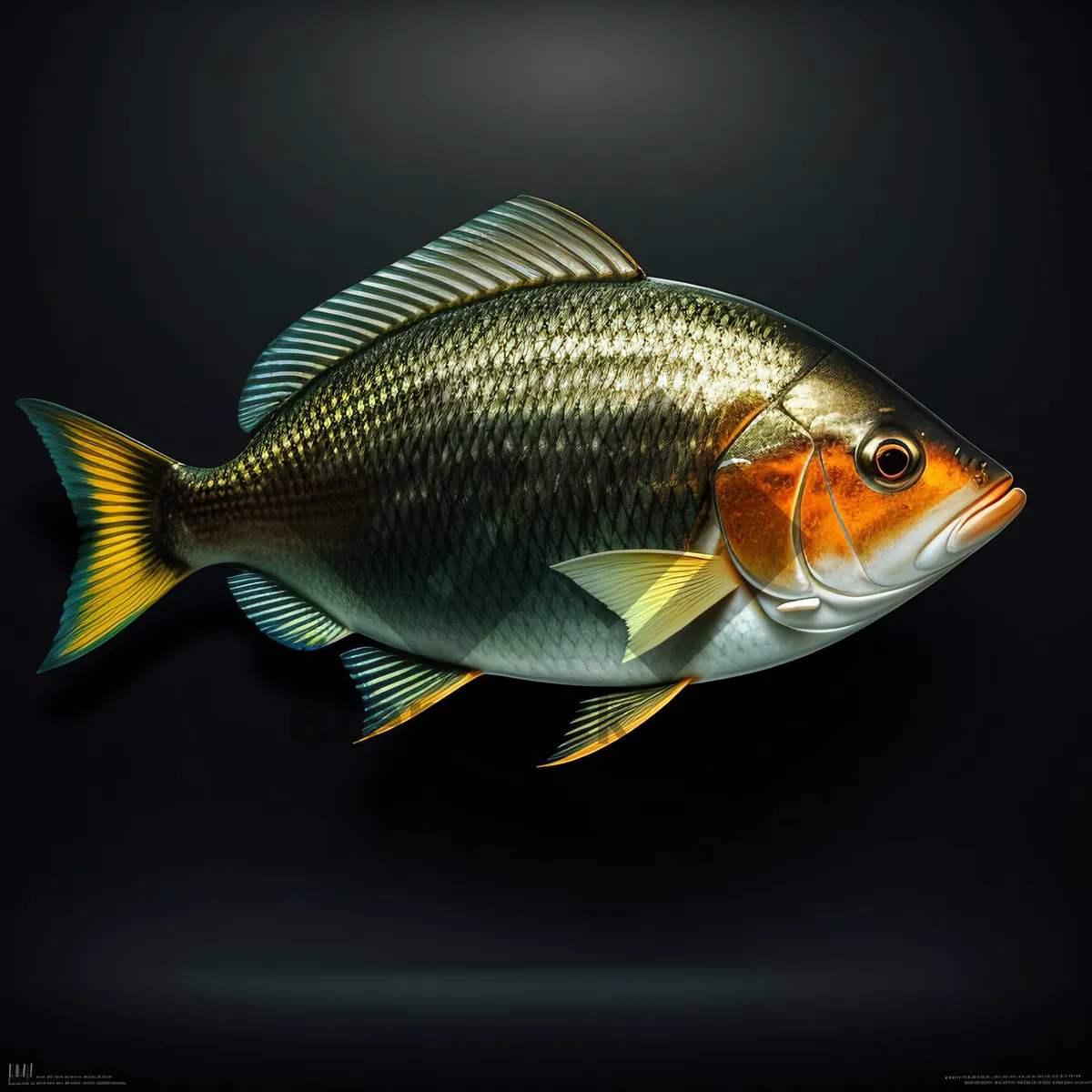 Picture of Vibrant Goldfish Swimming in Aquarium