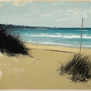 Serene Tropical Shoreline with Azure Waters