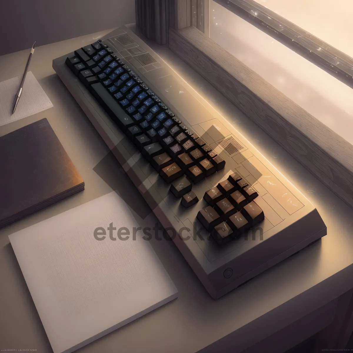 Picture of Modern Computer Keyboard for Efficient Data Input