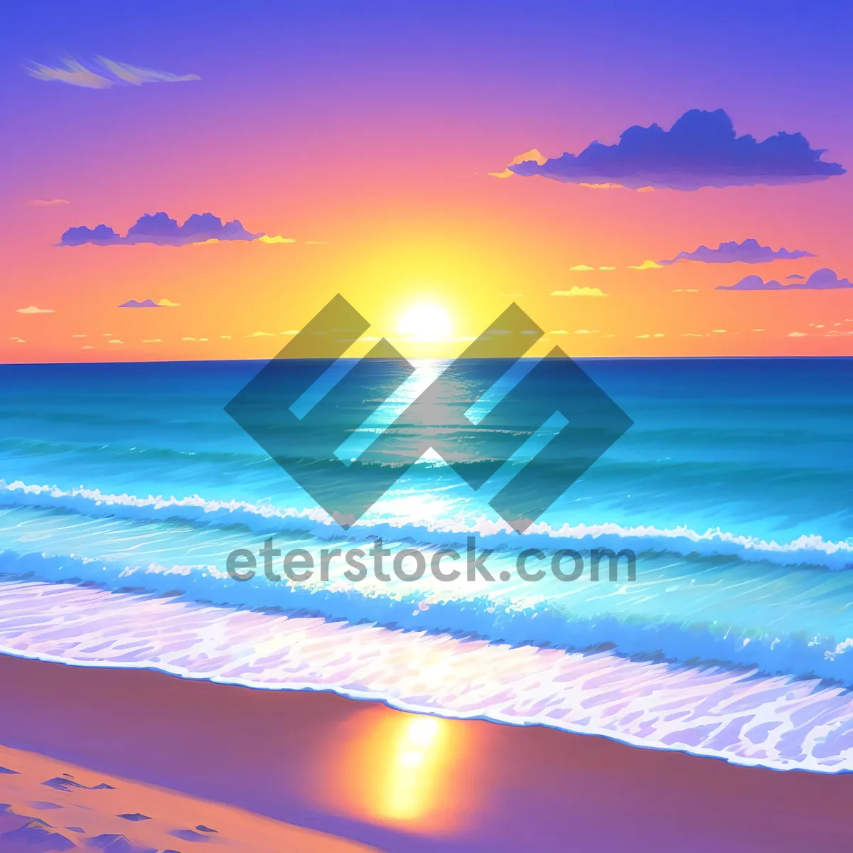 Picture of Golden Sunset over Serene Waters