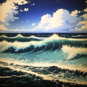 Serene Sunset over Ocean Waves