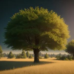 Golden Autumn Canopy in Rural Landscape