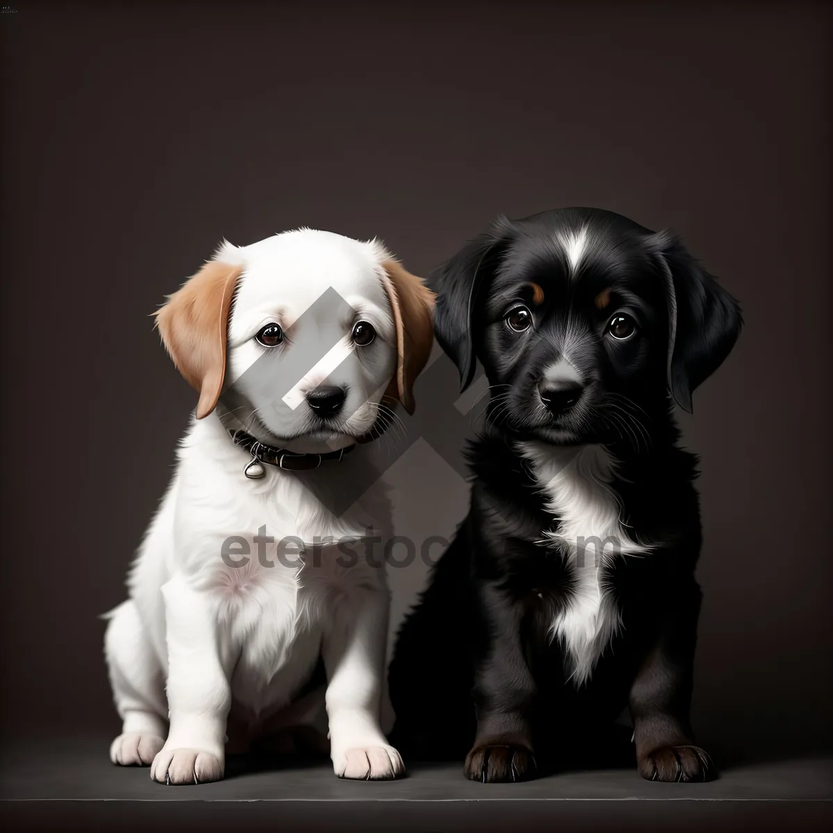 Picture of Adorable Golden Retriever Puppy with Collar