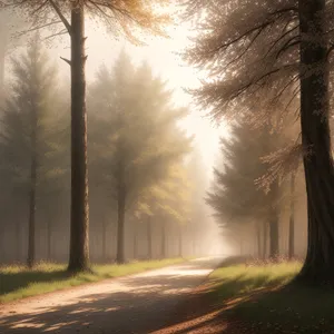 Majestic Autumn Pathway Through Scenic Forest