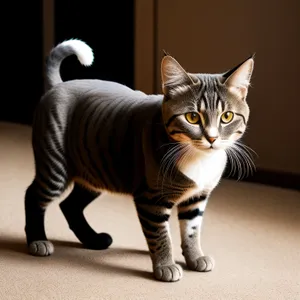 Adorable Gray Tabby Kitten with Curious Eyes