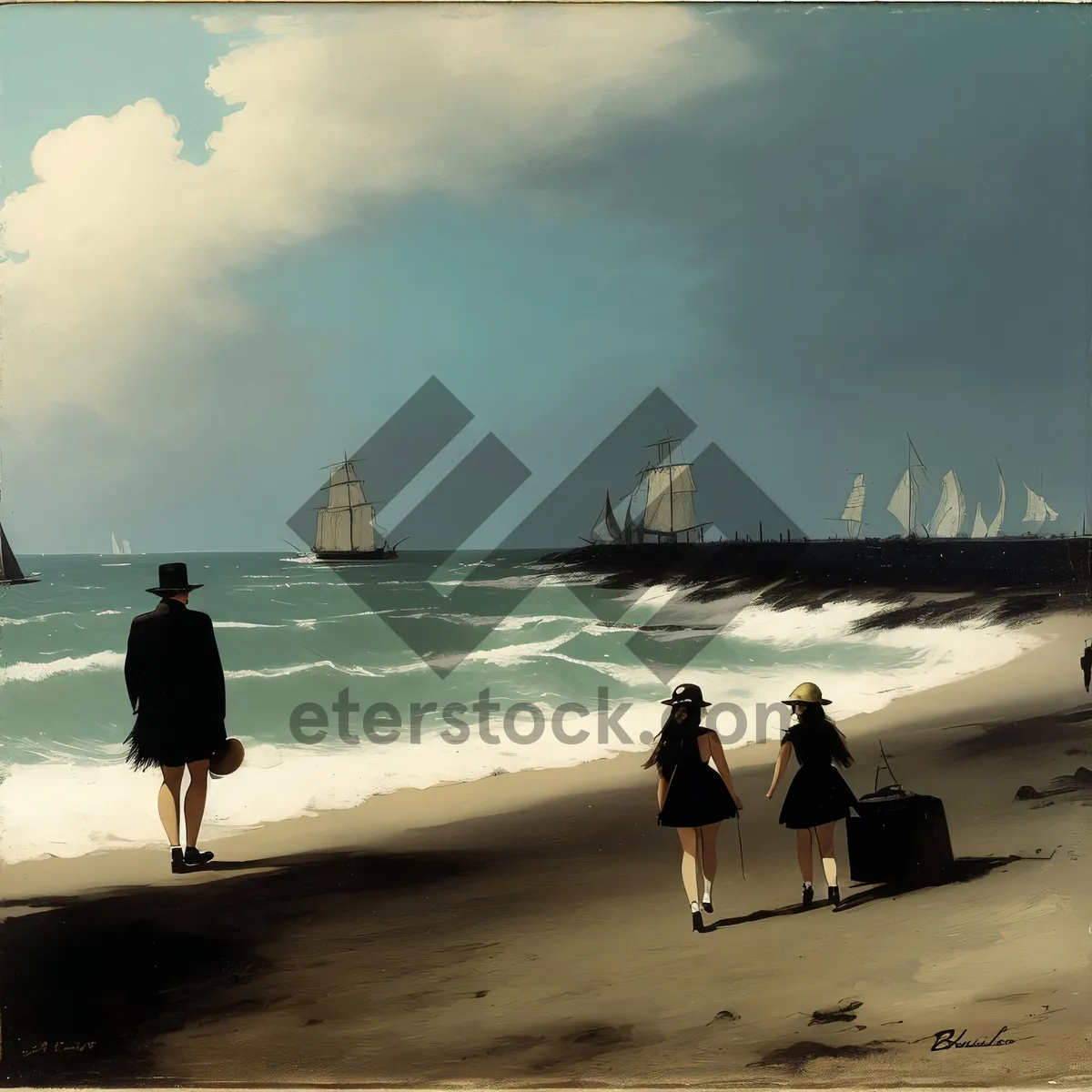 Picture of Tranquil Tropical Waterscape with Ocean Waves