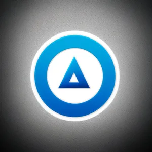 Shiny 3D Button Icon with Reflective Surface