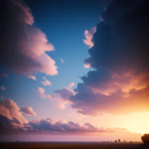 Vibrant Sunset Sky with Dramatic Clouds