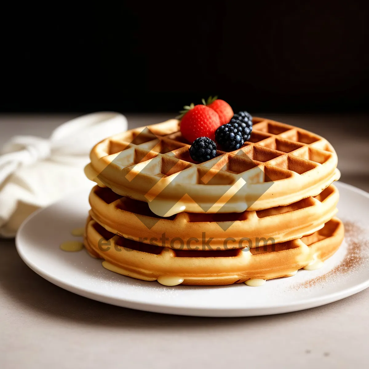 Picture of Delicious Berry Chocolate Cake with Sweet Cream