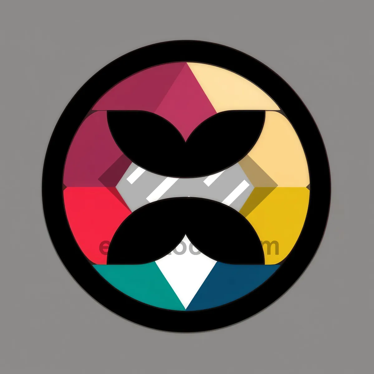 Picture of Black Hazard Sign Button - Symbolic Round Icon