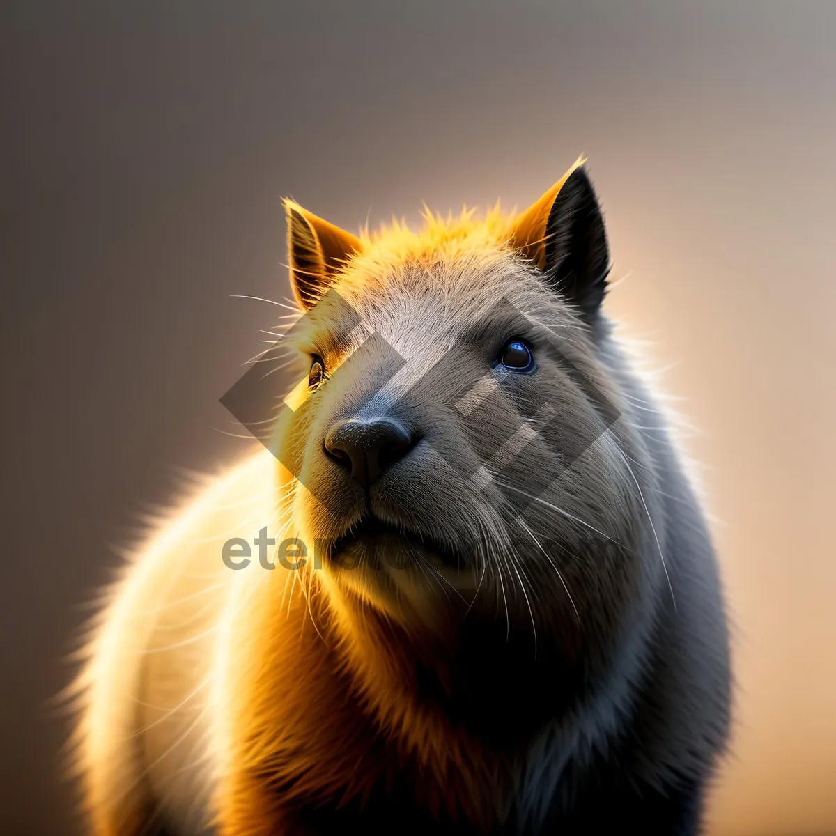 Picture of Adorable Domestic Rodent with Fluffy Fur