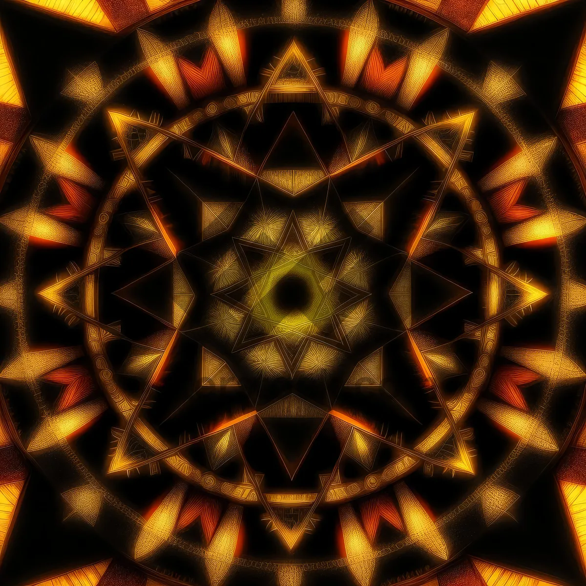 Picture of Fractal Kaleidoscope: Vibrant Window of Symmetrical Patterns