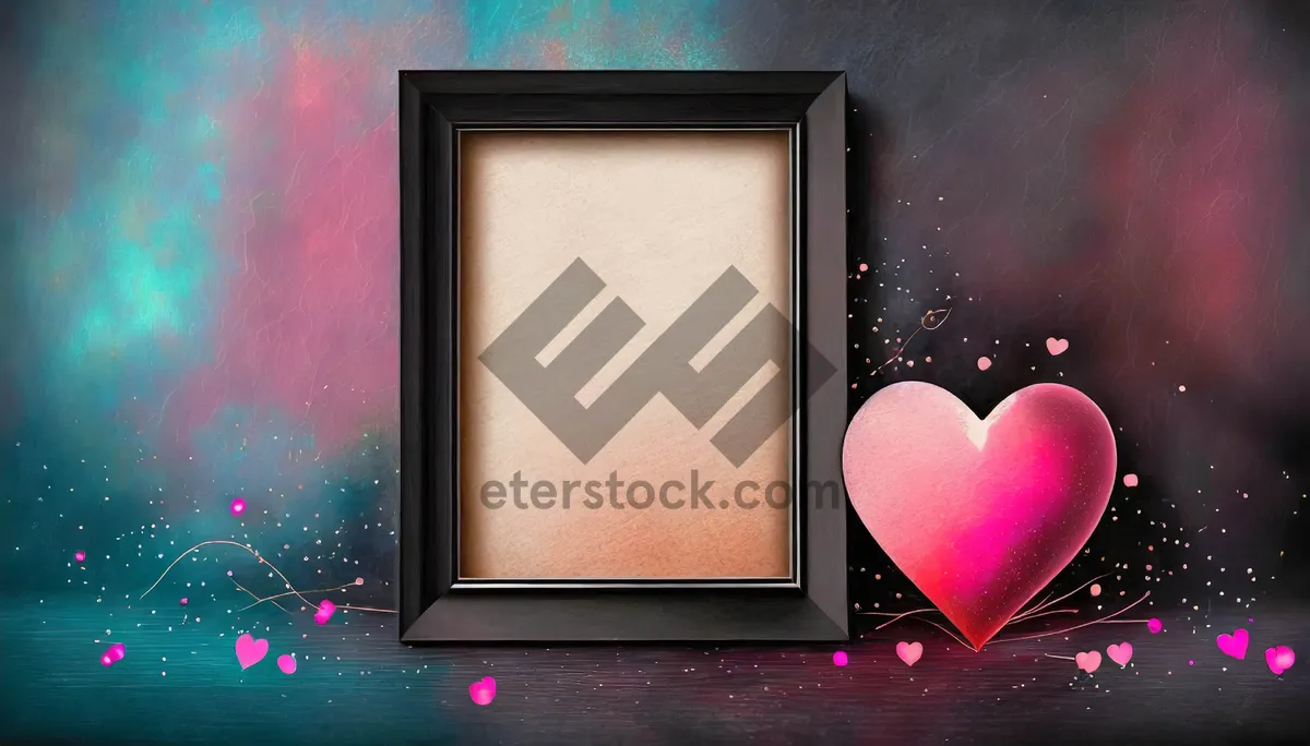 Picture of Vintage antique wooden frame with empty paper space.