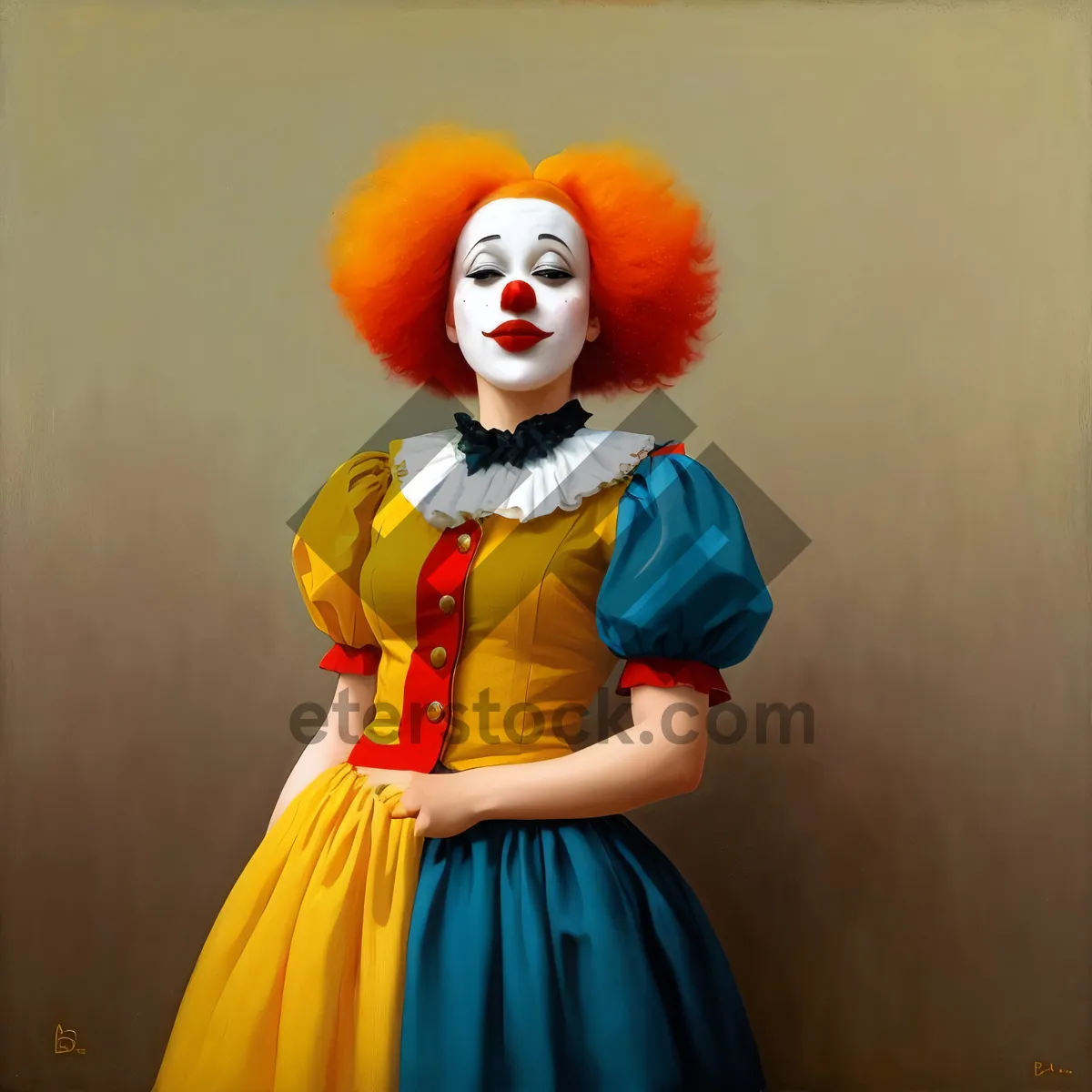 Picture of Party Clown Entertainer with Humorous Makeup