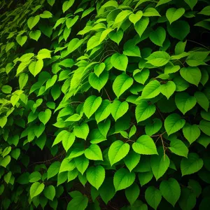 Bright Woody Tree Leaf in Lush Summer Forest