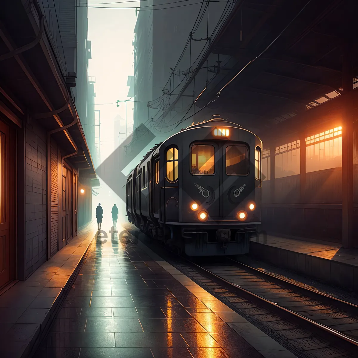 Picture of Urban Subway Train at City Station