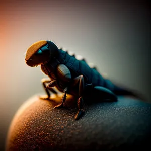 Black Arachnid Insect - Close-Up View