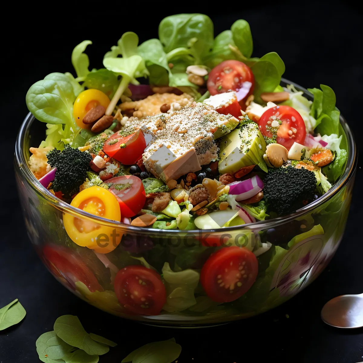 Picture of Fresh Strawberry Salad with Mixed Greens and Almonds